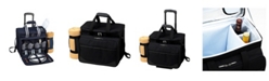 Picnic At Ascot Equipped Picnic Cooler with Blanket and Service for 4 on Wheels